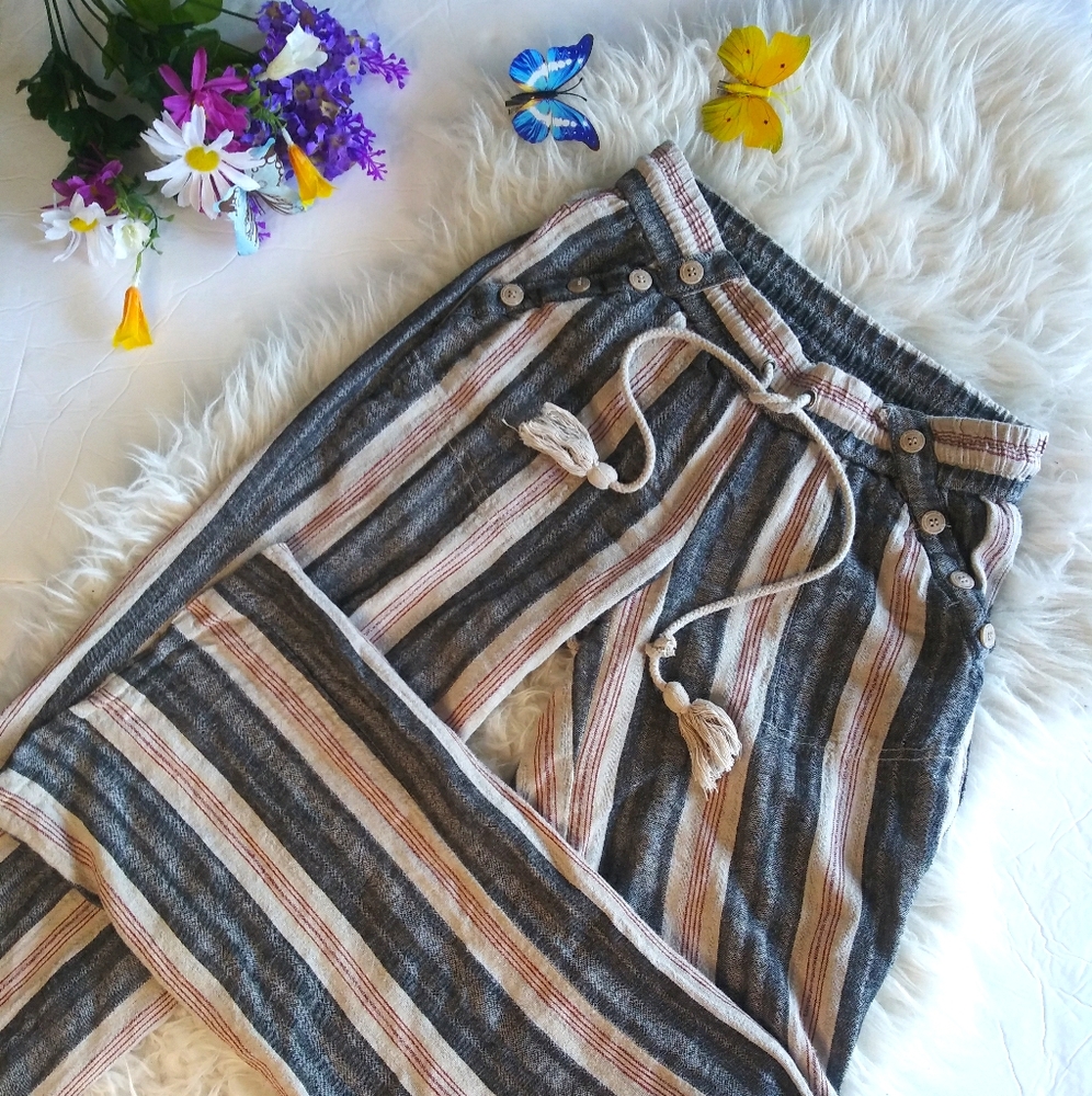 Rewind striped pants.